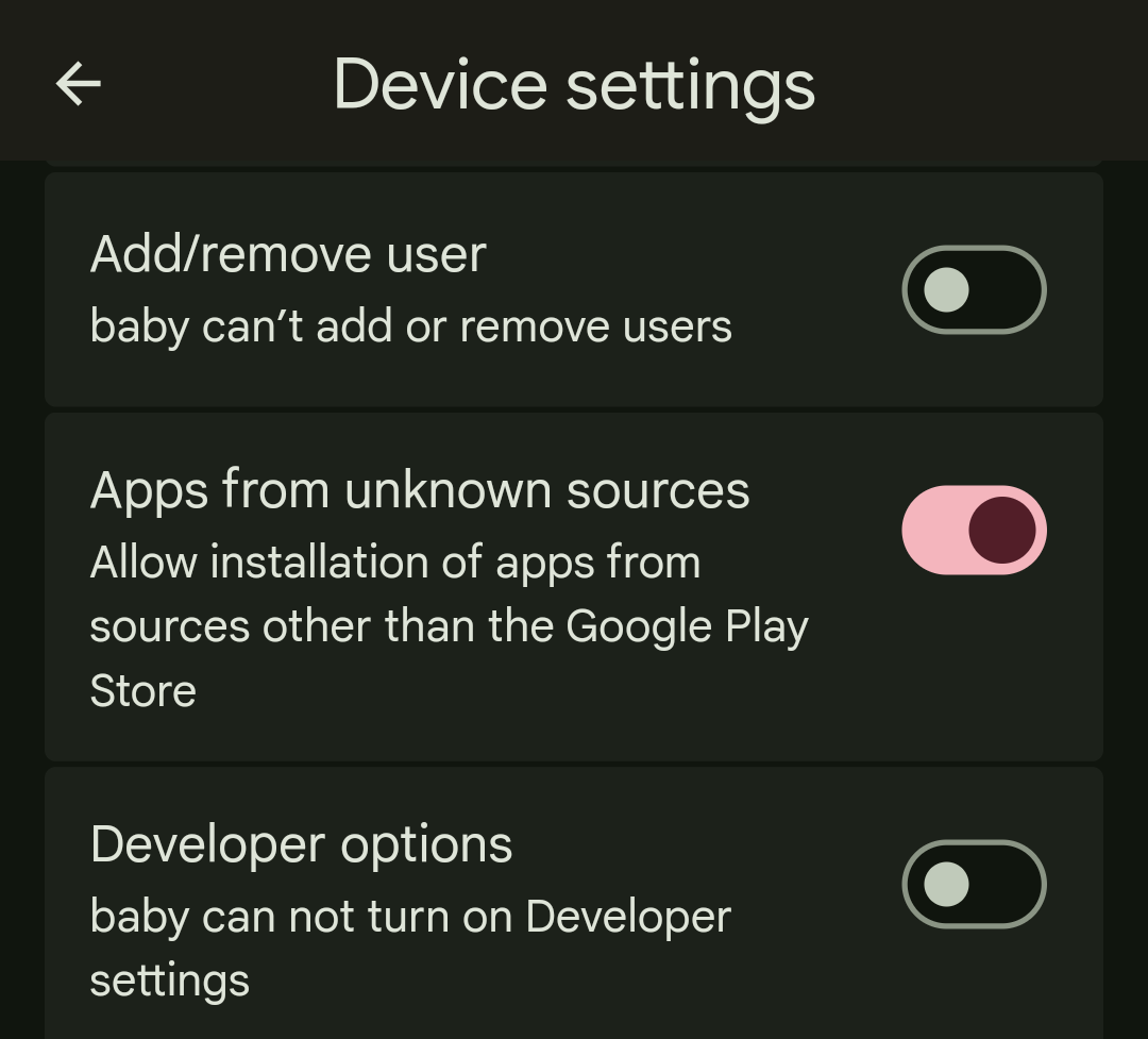 Google Family Link unknown apps on and other stuff off.png