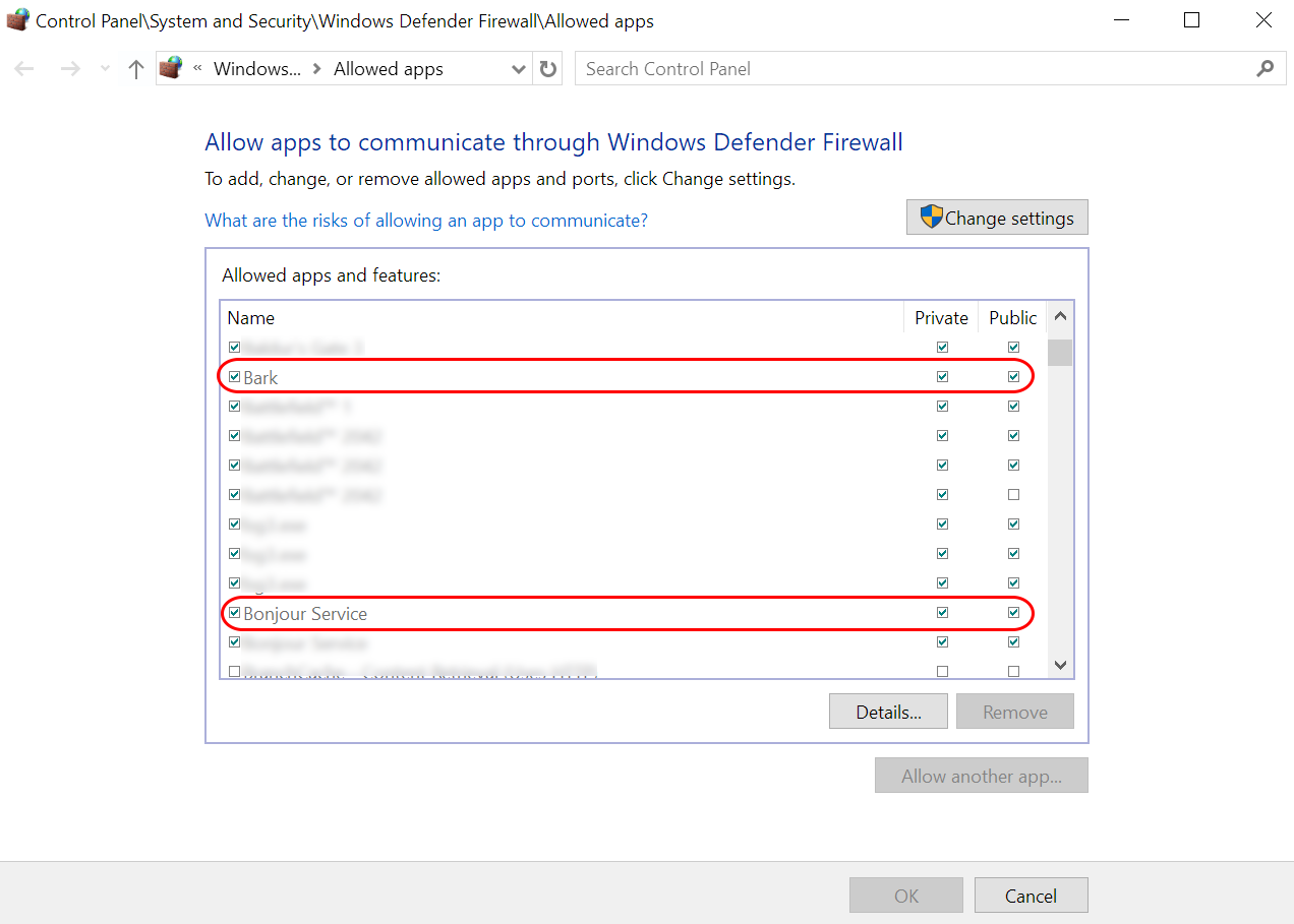 allow an app through firewall - bark and bonjour.png