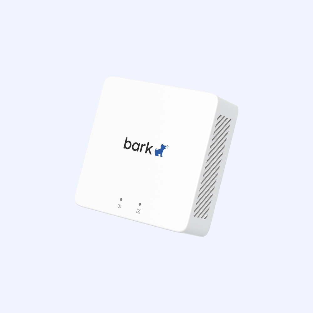 white bark home 5100 model with two light indicators on the front, square shape
