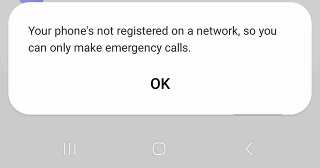 Your phone's not registered ona network so you can only make emergency calls.png