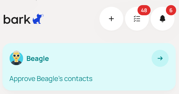 new UI - Bark Phone approve contacts task on dashboard.png
