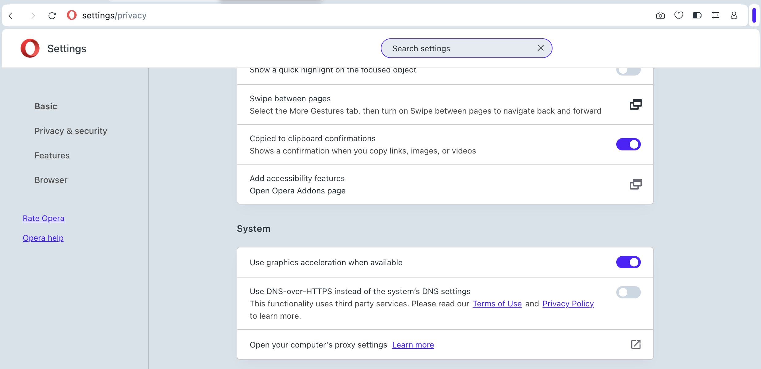 opera turn off secure dns or dns over https.png